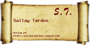 Sallay Tardos névjegykártya